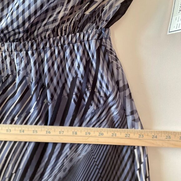 NWT New York Womens Denim Blue Cap Sleeve Striped Fit & Flare Dress Size 12 - Picture 6 of 7